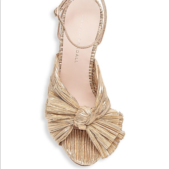 Loeffler Randall Camellia Gold Taffeta Knot Heels - Picture 5 of 8